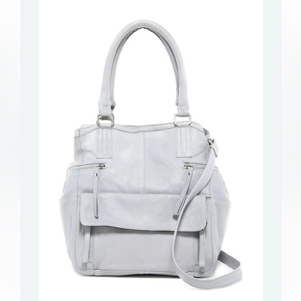 Day & Mood Hannah Small Bag – Light Grey Leather Satchel